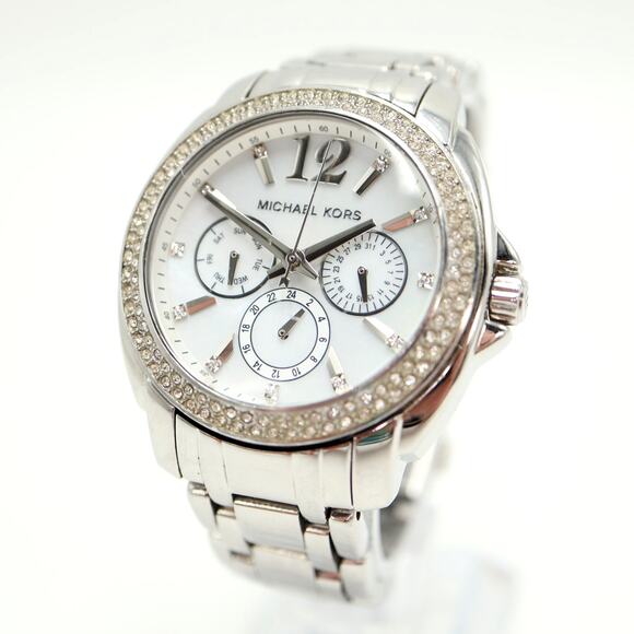 Michael Kors Cameron MOP Day Date 38mm Watch 6.25" Bracelet MK5690 w New Battery - Picture 1 of 13